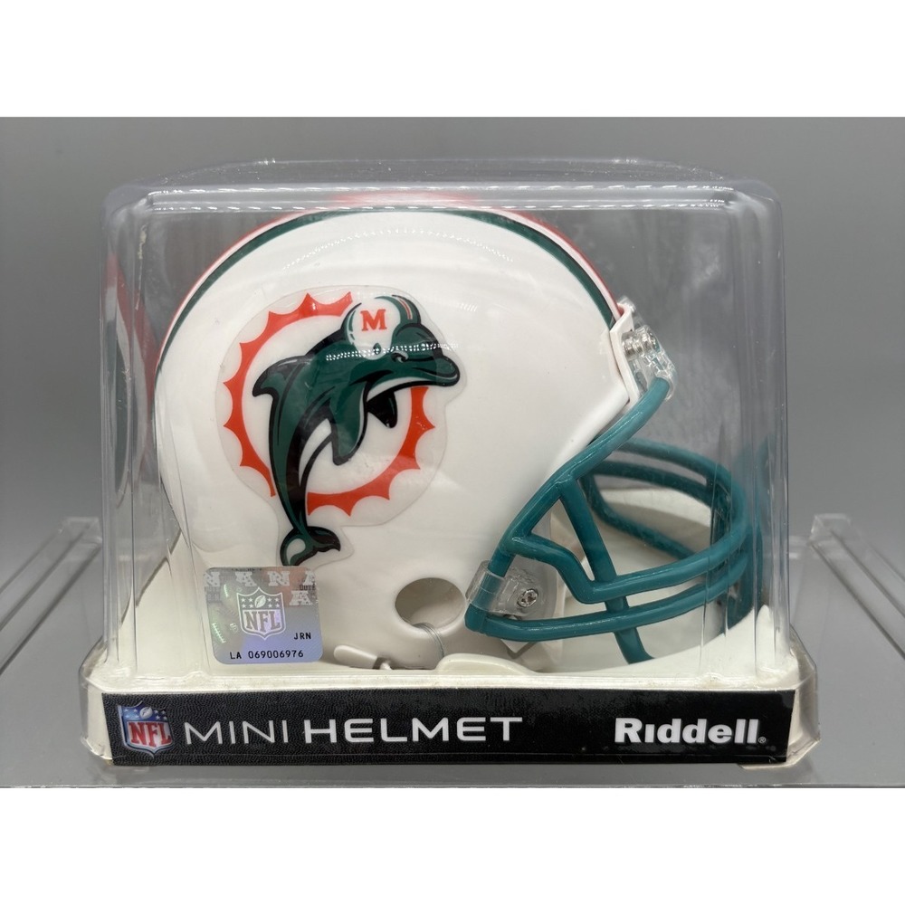 Vintage NFL Riddell Miami Dolphins Mini Football Helmet Display Piece NEW in Box